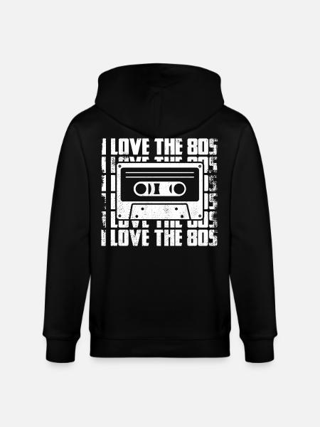 I love the 80s - Stanley/Stella CULTIVATOR  Unisex Organic Hooded Jacket - black