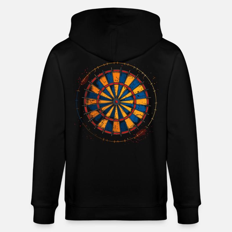 Dessin de jeu de fléchettes - Veste à capuche bio CULTIVATOR Stanley/Stella Unisexe - noir