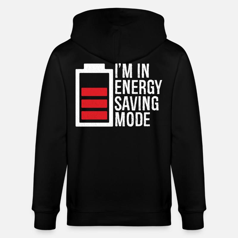I'm in energy saving mode - Veste à capuche bio CULTIVATOR Stanley/Stella Unisexe - noir