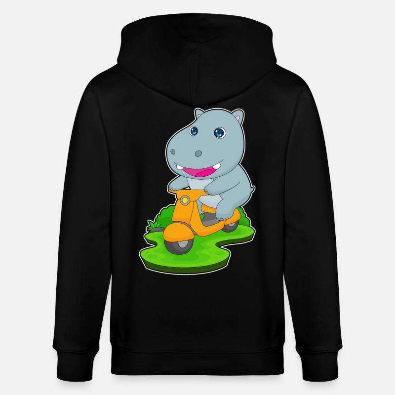 Nilpferd Motorroller - Stanley/Stella Unisex Bio-Kapuzenjacke CULTIVATOR - Schwarz
