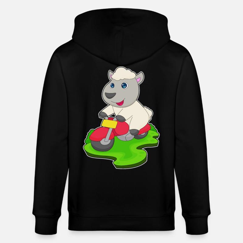 Schaf Motorroller - Stanley/Stella Unisex Bio-Kapuzenjacke CULTIVATOR  - Schwarz