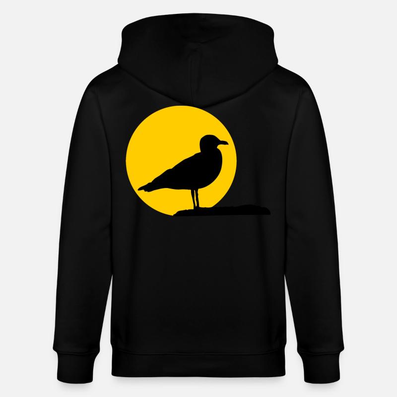 Möwe vor Sonne - Stanley/Stella Unisex Bio-Kapuzenjacke CULTIVATOR  - Schwarz