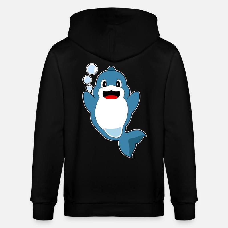 Delfin Wasserblasen - Stanley/Stella Unisex Bio-Kapuzenjacke CULTIVATOR  - Schwarz
