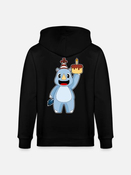 Gâteau d’anniversaire rhinocéros - Veste à capuche bio CULTIVATOR Stanley/Stella Unisexe - noir