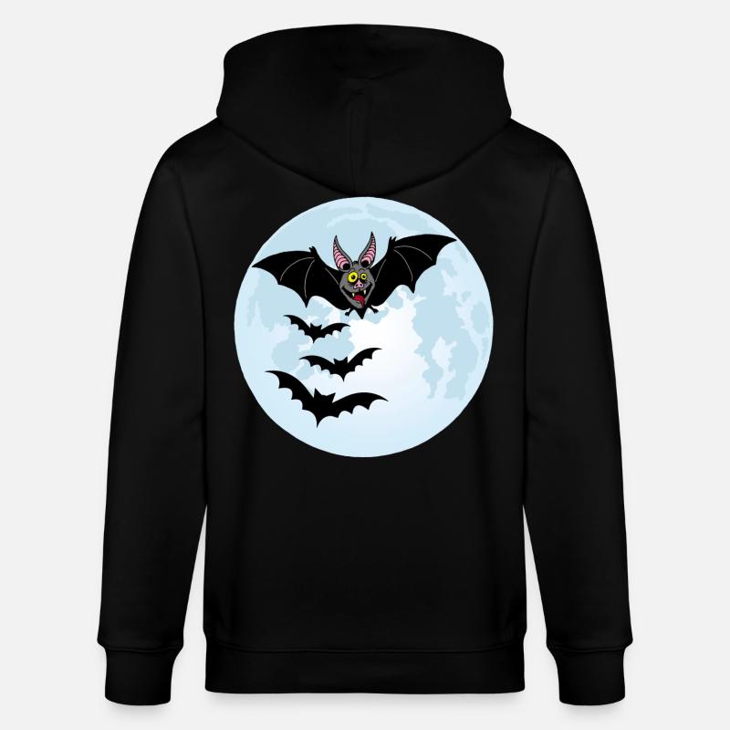 Chauves souris vampires et lune - Veste à capuche bio CULTIVATOR Stanley/Stella Unisexe - noir