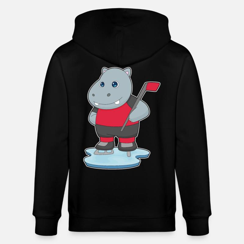 Nilpferd Eishockey Eishockeyschläger - Stanley/Stella Unisex Bio-Kapuzenjacke CULTIVATOR  - Schwarz