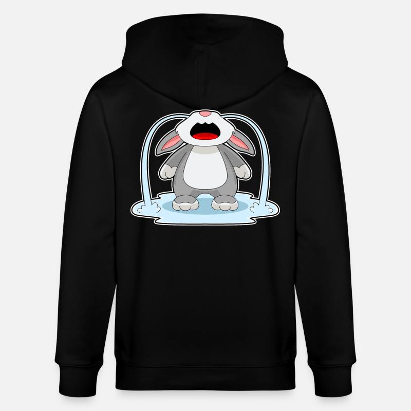 Lapin triste - Veste à capuche bio CULTIVATOR Stanley/Stella Unisexe - noir