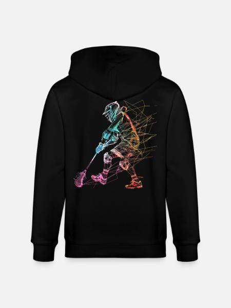 Lacrosse Player Sketch - Stanley/Stella CULTIVATOR Unisex Organic Hooded Jacket - black