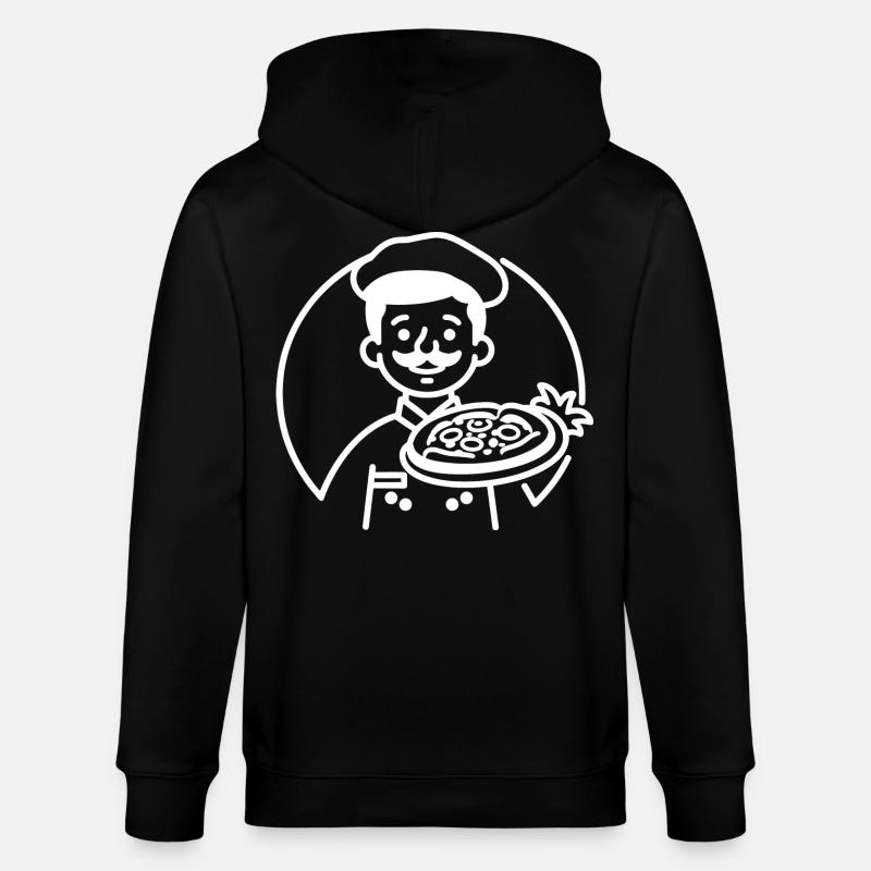 Pizza Maker Dessin au trait - Veste à capuche bio CULTIVATOR Stanley/Stella Unisexe - noir