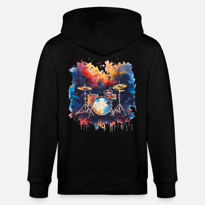 Batterie Synthwave - Veste à capuche bio CULTIVATOR Stanley/Stella Unisexe - noir