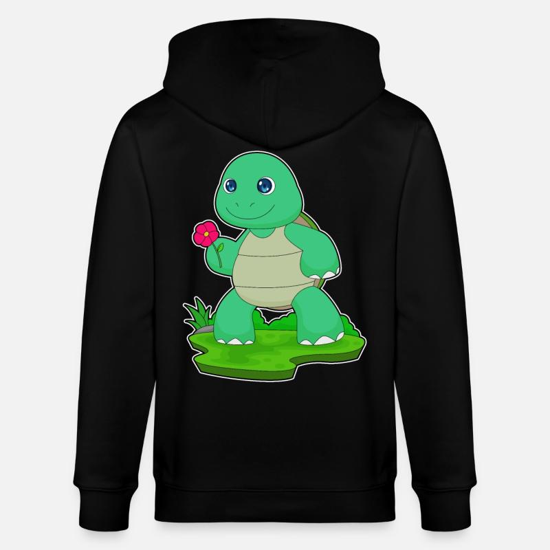 Turtle Flower - Stanley/Stella CULTIVATOR  Unisex Organic Hooded Jacket - black