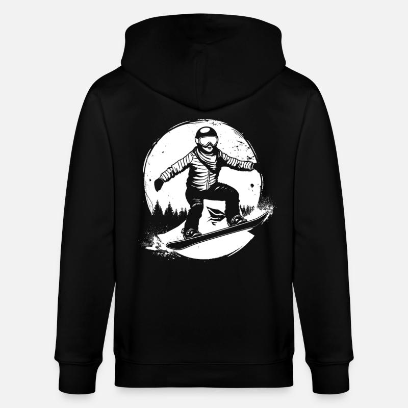 Dessin de snowboarder - Veste à capuche bio CULTIVATOR Stanley/Stella Unisexe - noir