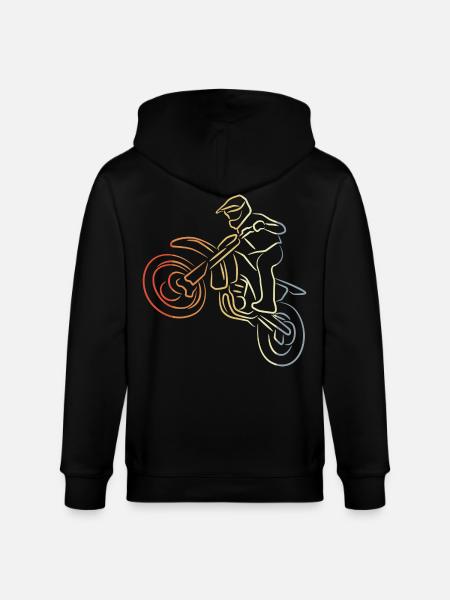 Motocross Line Drawing - Stanley/Stella CULTIVATOR Unisex Organic Hooded Jacket - black