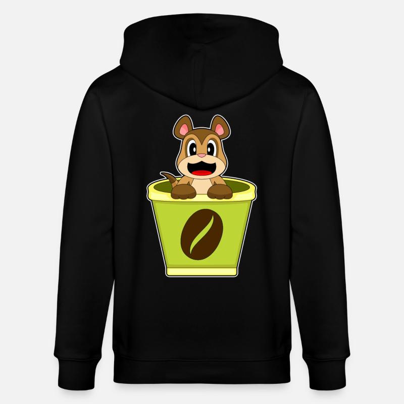 Erdmännchen Becher Kaffee - Stanley/Stella Unisex Bio-Kapuzenjacke CULTIVATOR - Schwarz