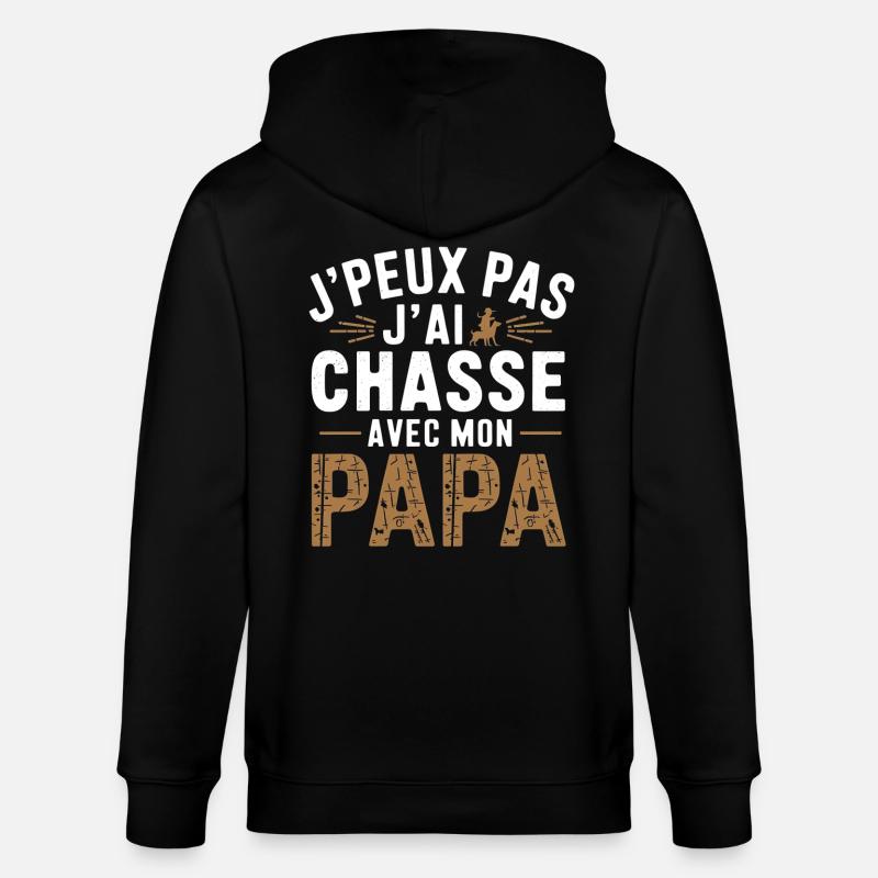 Chasse Avec mon papa - Veste à capuche bio CULTIVATOR Stanley/Stella Unisexe - noir