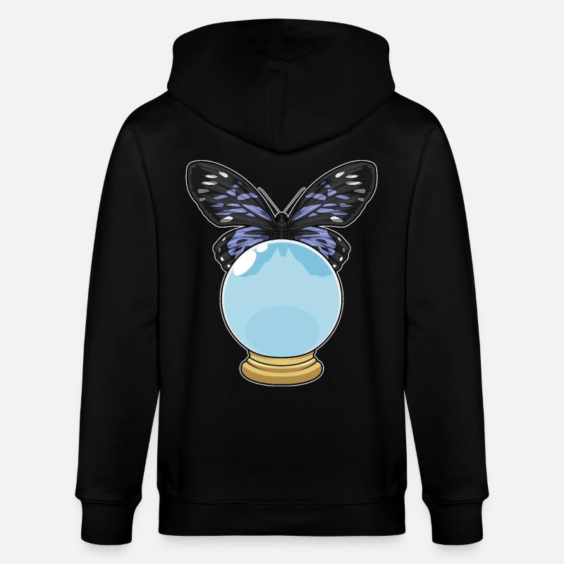 Boule de cristal papillon - Veste à capuche bio CULTIVATOR Stanley/Stella Unisexe - noir