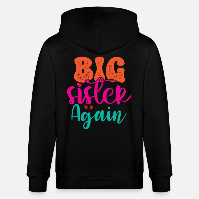 Große Schwester Geschenk Wieder Große Schwester - Stanley/Stella Unisex Bio-Kapuzenjacke CULTIVATOR - Schwarz