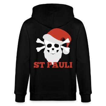 Sankt Pauli Weihnachten - Stanley/Stella Unisex Bio-Kapuzenjacke CULTIVATOR  - Schwarz - Hinten - Anna (173cm)