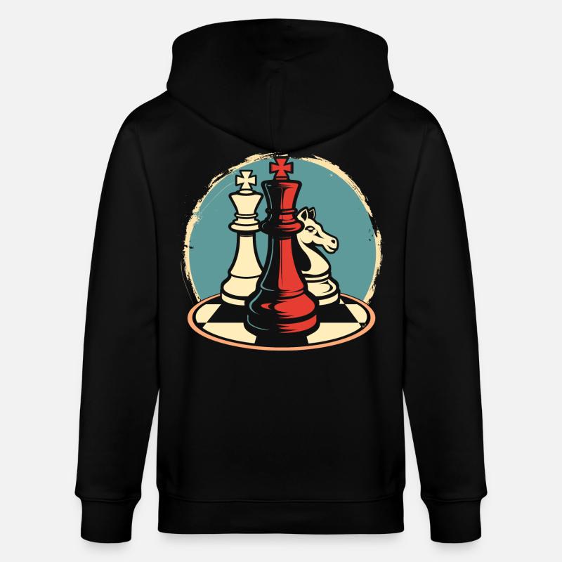 Graphiques de pièces d’échecs - Veste à capuche bio CULTIVATOR Stanley/Stella Unisexe - noir