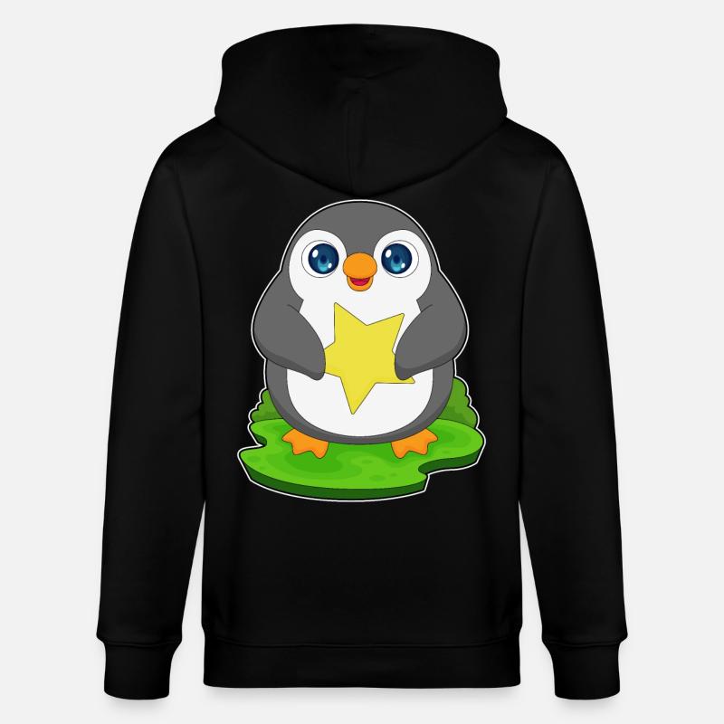 Pinguin Stern - Stanley/Stella Unisex Bio-Kapuzenjacke CULTIVATOR  - Schwarz