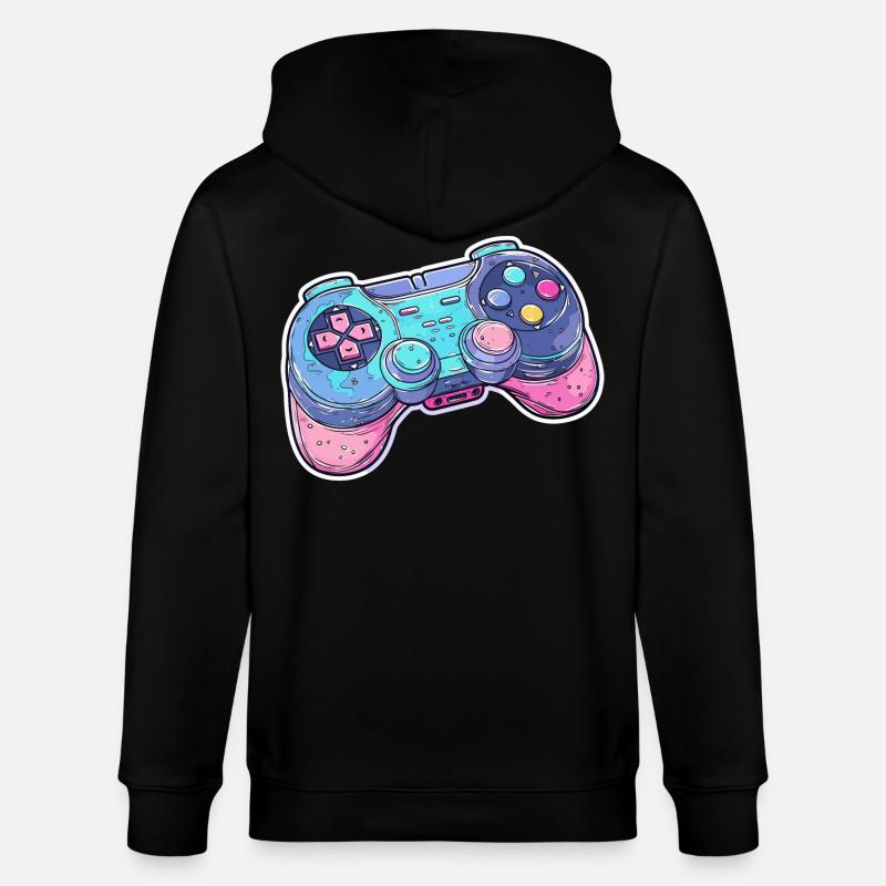 Game Controller Grafik - Stanley/Stella Unisex Bio-Kapuzenjacke CULTIVATOR  - Schwarz