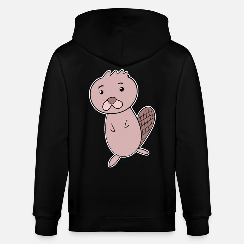 Biber Tier - Stanley/Stella Unisex Bio-Kapuzenjacke CULTIVATOR  - Schwarz