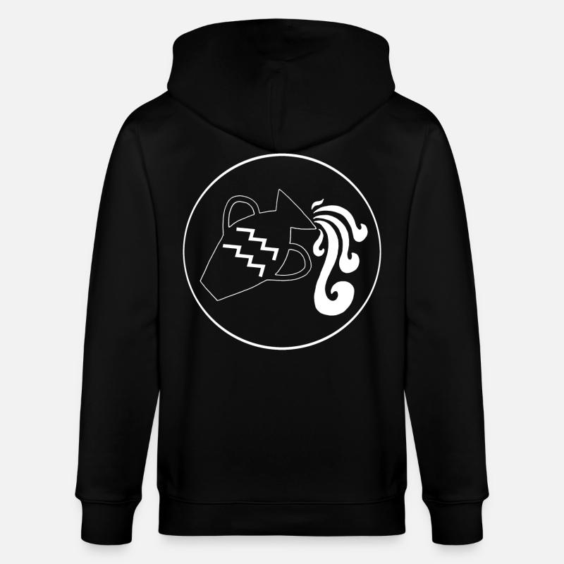 Wassermann Sternzeichen (Weiß) - Stanley/Stella Unisex Bio-Kapuzenjacke CULTIVATOR  - Schwarz