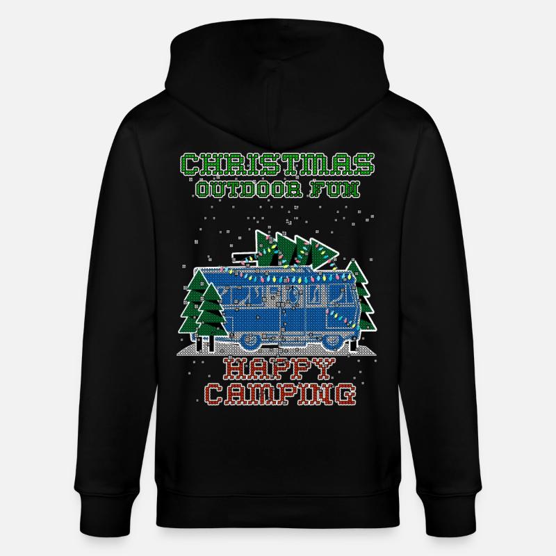christmas Camping - Stanley/Stella Unisex Bio-Kapuzenjacke CULTIVATOR  - Schwarz