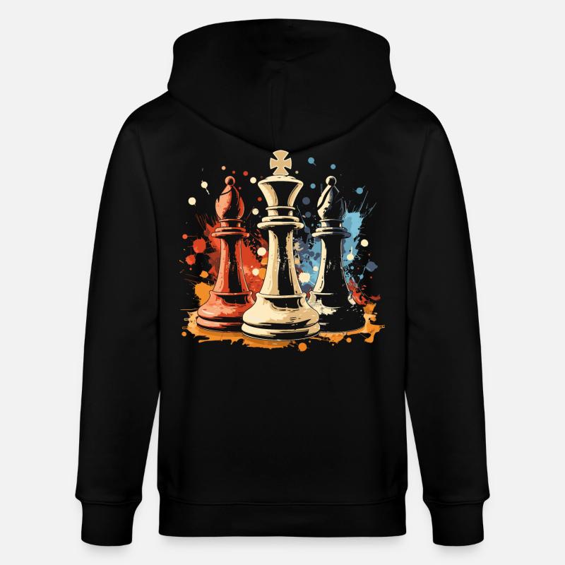 Schach Läufer und König Graffiti - Stanley/Stella Unisex Bio-Kapuzenjacke CULTIVATOR  - Schwarz