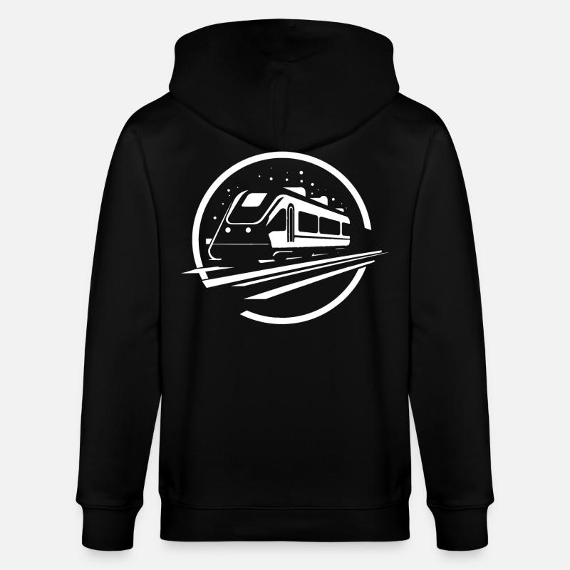 Graphismes de train - Veste à capuche bio CULTIVATOR Stanley/Stella Unisexe - noir