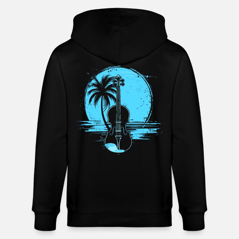 Graphisme violon - Veste à capuche bio CULTIVATOR Stanley/Stella Unisexe - noir