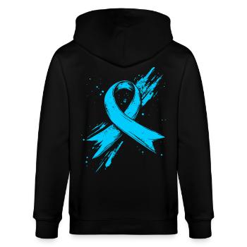 Prostata Krebs Bewusstein Schleife Hellblau - Stanley/Stella Unisex Bio-Kapuzenjacke CULTIVATOR  - Schwarz - Hinten - Anna (173cm)