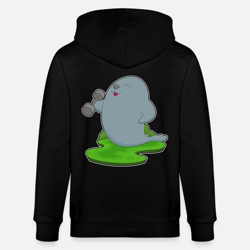 Seal Bodybuilder Haltère - Veste à capuche bio CULTIVATOR Stanley/Stella Unisexe - noir