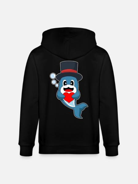 Dolphin Groom Heart Wedding - Stanley/Stella CULTIVATOR  Unisex Organic Hooded Jacket - black