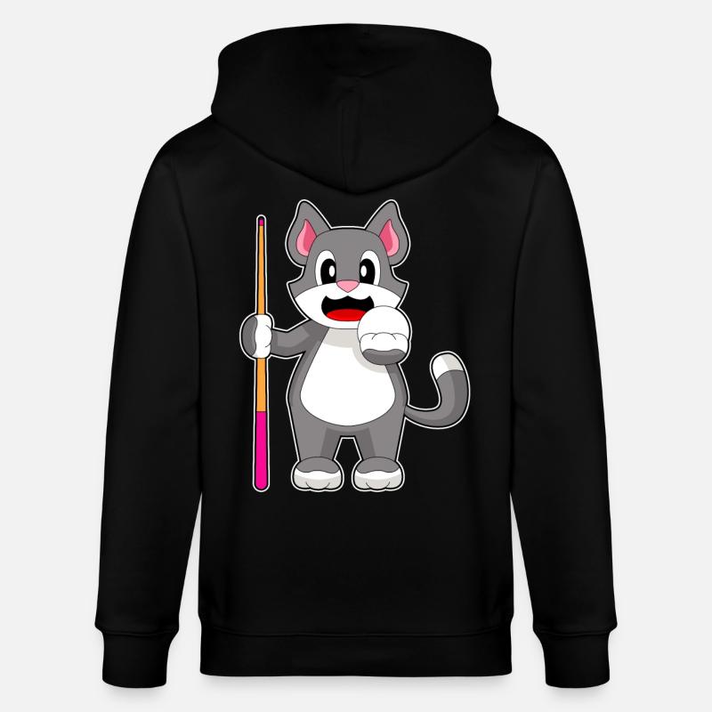 Katze Billiard Queue - Stanley/Stella Unisex Bio-Kapuzenjacke CULTIVATOR - Schwarz