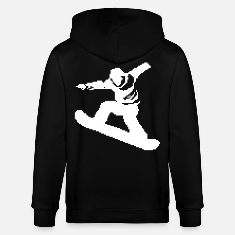 Graphique Pixel Snowboarder - Veste à capuche bio CULTIVATOR Stanley/Stella Unisexe - noir