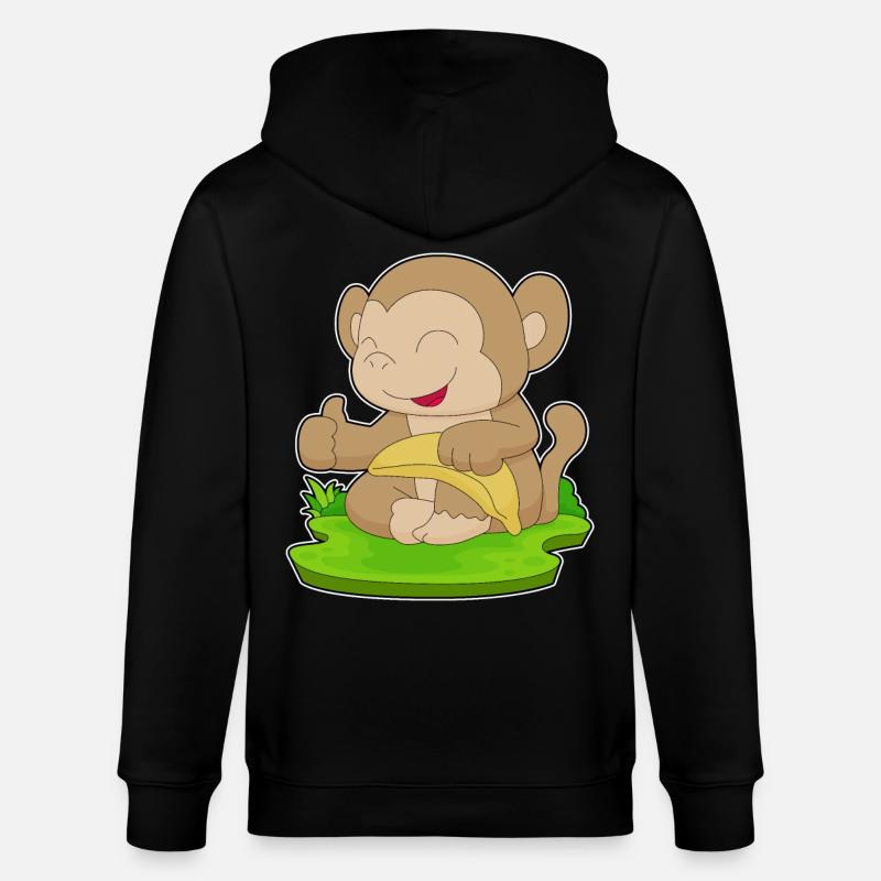 Banane Singe - Veste à capuche bio CULTIVATOR Stanley/Stella Unisexe - noir
