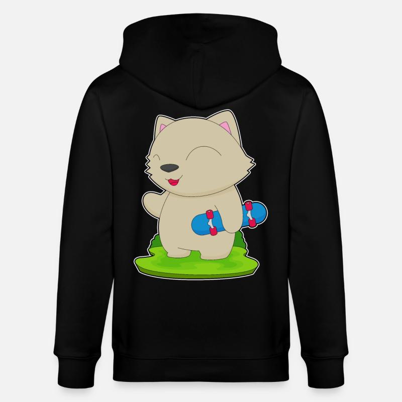 Chat Skater Skateboard - Veste à capuche bio CULTIVATOR Stanley/Stella Unisexe - noir