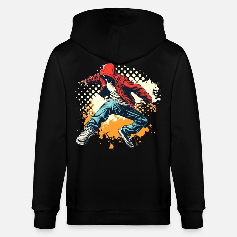 Graphique Breakdancer - Veste à capuche bio CULTIVATOR Stanley/Stella Unisexe - noir