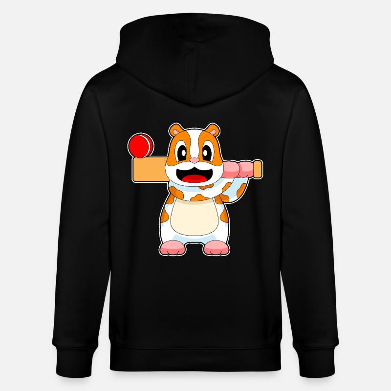 Hamster Cricket Batte de cricket - Veste à capuche bio CULTIVATOR Stanley/Stella Unisexe - noir