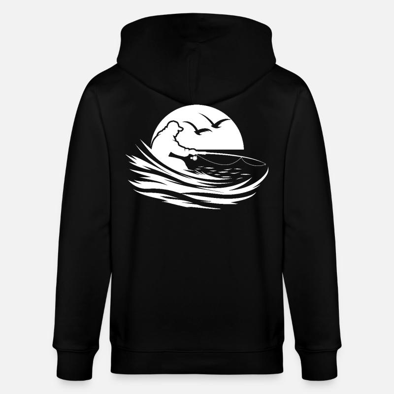 Graphique de pêche - Veste à capuche bio CULTIVATOR Stanley/Stella Unisexe - noir