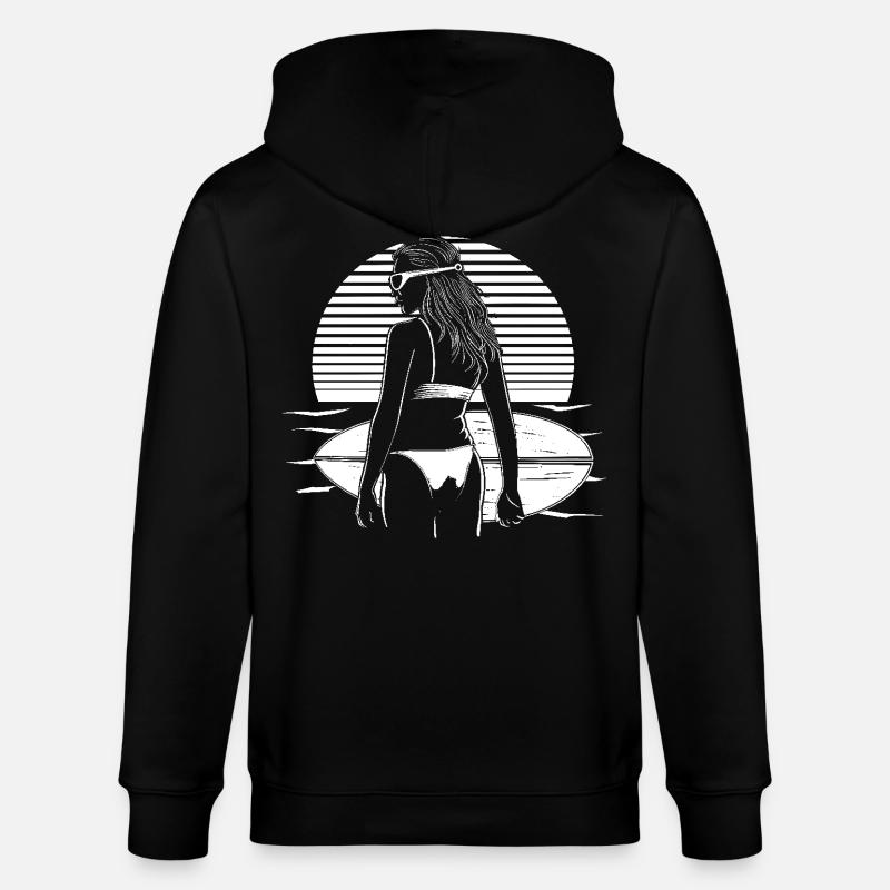 Weiblicher Surfer - Stanley/Stella Unisex Bio-Kapuzenjacke CULTIVATOR - Schwarz