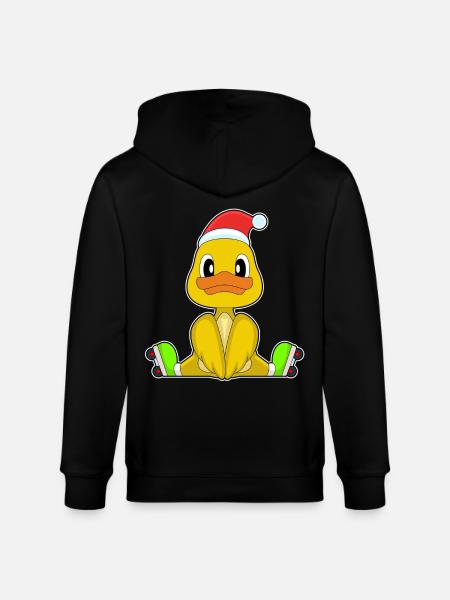 Duck Christmas Inline skating - Stanley/Stella CULTIVATOR  Unisex Organic Hooded Jacket - black