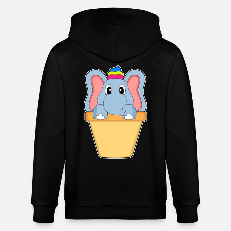 Elefant Waffeleis - Stanley/Stella Unisex Bio-Kapuzenjacke CULTIVATOR - Schwarz