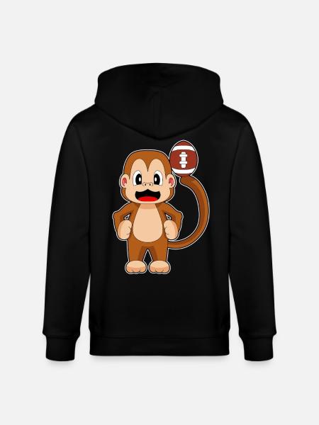Monkey American Football Sports - Stanley/Stella CULTIVATOR  Unisex Organic Hooded Jacket - black