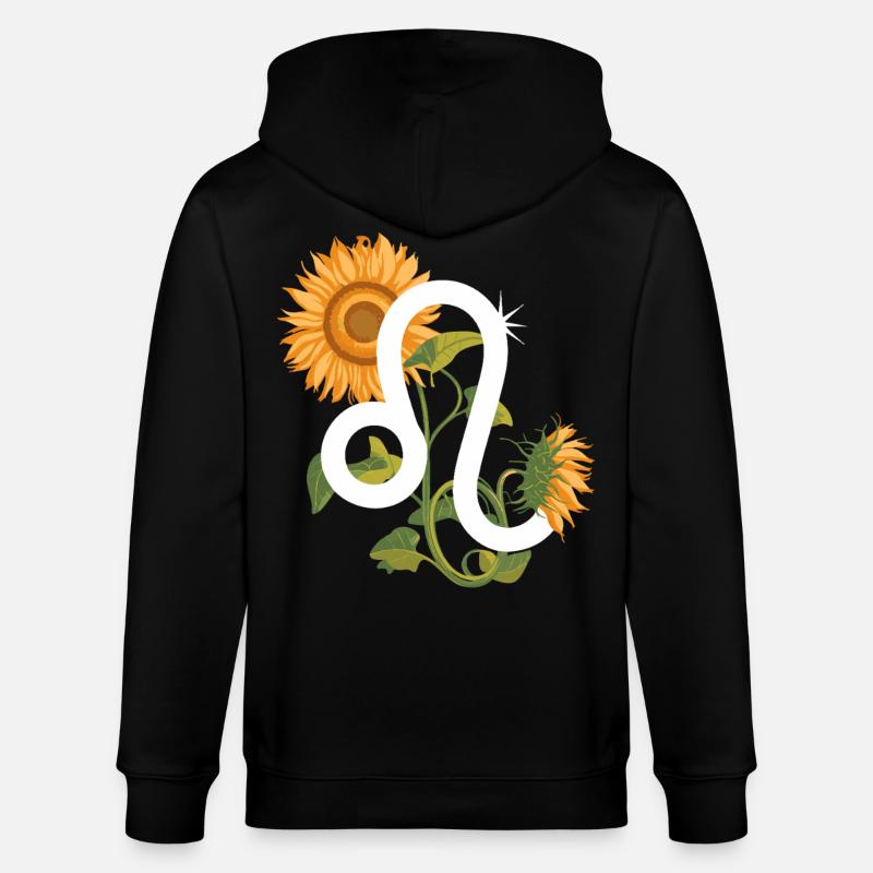 Löwe Sternzeichen - Sonnenblume Astrologie Geschenk - Stanley/Stella Unisex Bio-Kapuzenjacke CULTIVATOR  - Schwarz