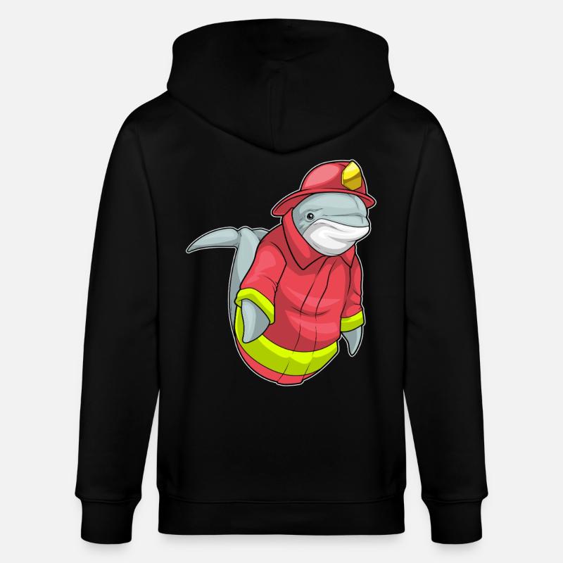 Dolphin Pompier Pompier Brigade - Veste à capuche bio CULTIVATOR Stanley/Stella Unisexe - noir