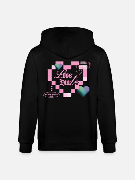 Love hurts - Stanley/Stella CULTIVATOR Unisex Organic Hooded Jacket - black