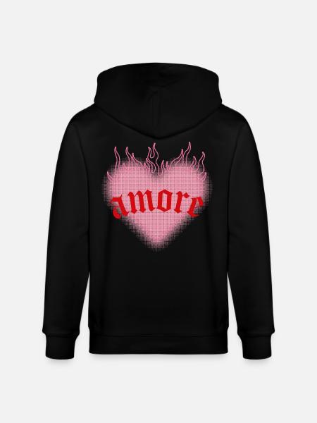 Burning love - Stanley/Stella CULTIVATOR  Unisex Organic Hooded Jacket - black