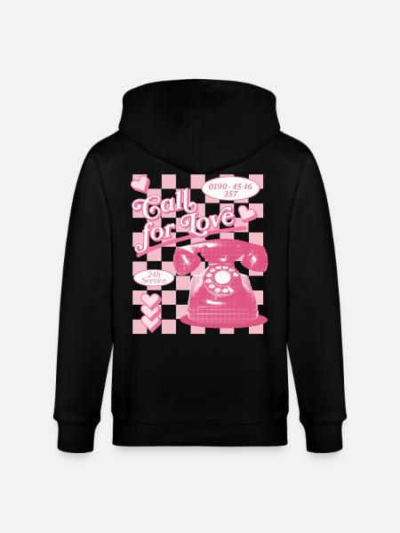 Call for Love Hotline Aesthetics - Stanley/Stella CULTIVATOR  Unisex Organic Hooded Jacket - black